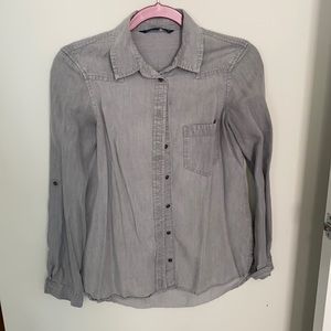 Zara Grey denim button up size XS